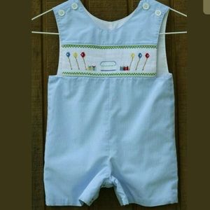 Toddler Boys Smocked Jon Jon 1st Birthday